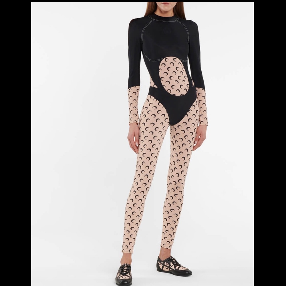 Marine Serre Printed Stretch-Jersey Jumpsuit (Authentic)